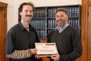 Photo of Elliot Harris and Carwyn Jones, November 2020